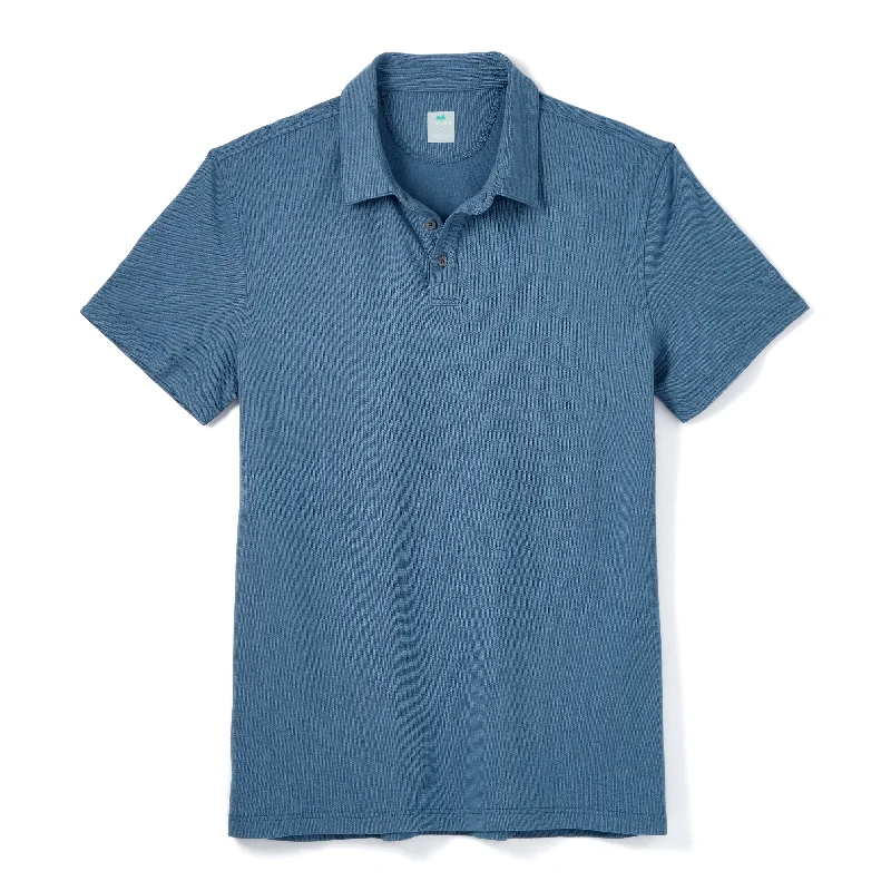 Men's high - collar polo shirts with a modern twistTour Polo in Vintage Blue