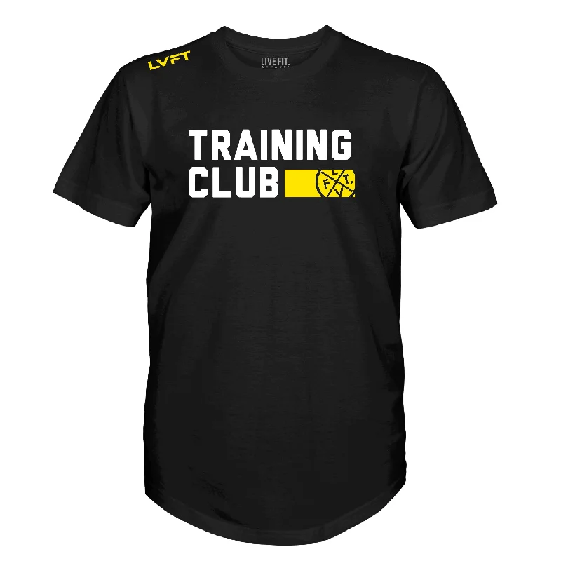 Men's mock - neck t - shirts with a modern and sleek styleTraining Club Scallop Tee - Black / Yellow Men's mock - neck t - shirts with a modern and sleek styleTraining Club Scallop Tee - Black / Yellow
