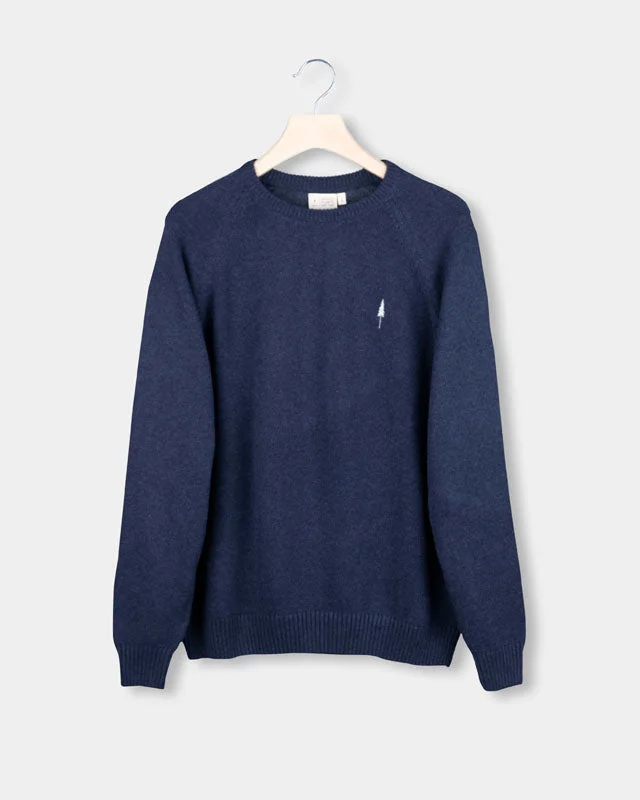 Men's Mock - Neck Pullover in Charcoal for a Modern and Sleek AppearanceTreePullover Cosy Navy Mel Men's Mock - Neck Pullover in Charcoal for a Modern and Sleek AppearanceTreePullover Cosy Navy Mel