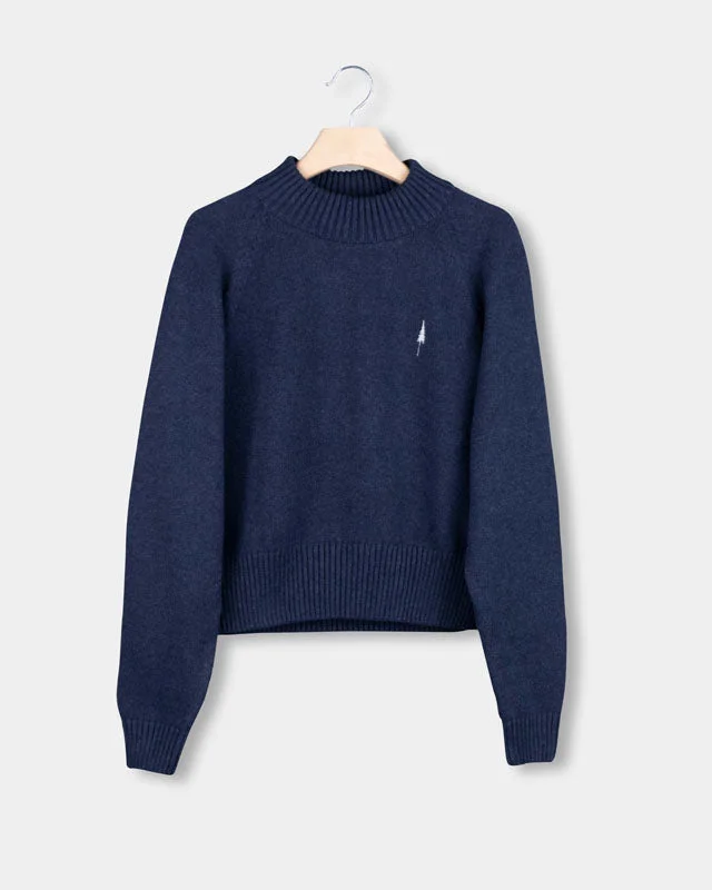 Men's Cable - Knit Pullover in Cream with a Traditional Pattern for a Timeless AppealTreePullover Cosy Women Navy Mel Men's Cable - Knit Pullover in Cream with a Traditional Pattern for a Timeless AppealTreePullover Cosy Women Navy Mel