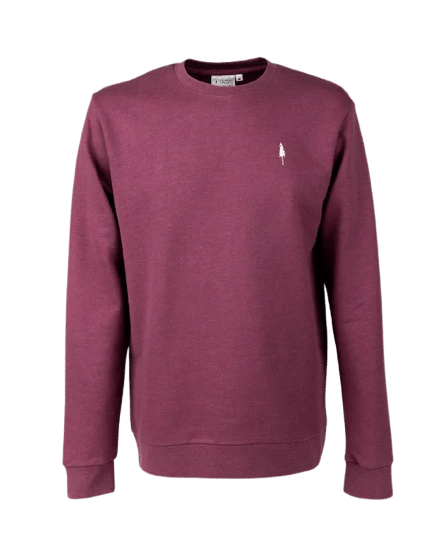 Plus Size Men's Long - Sleeve Thermal Pullover in Black for Extra Warmth in Cold WeatherTreeSweater Bordeaux Mel Plus Size Men's Long - Sleeve Thermal Pullover in Black for Extra Warmth in Cold WeatherTreeSweater Bordeaux Mel