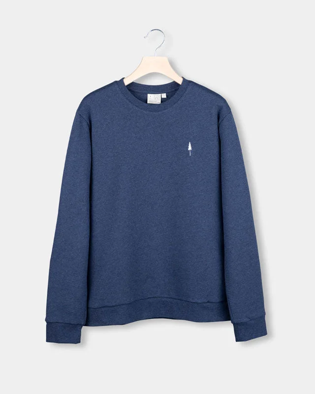 Men's Cable - Knit Pullover in Cream with a Traditional Pattern for a Timeless AppealTreeSweater Navy Mel Men's Cable - Knit Pullover in Cream with a Traditional Pattern for a Timeless AppealTreeSweater Navy Mel