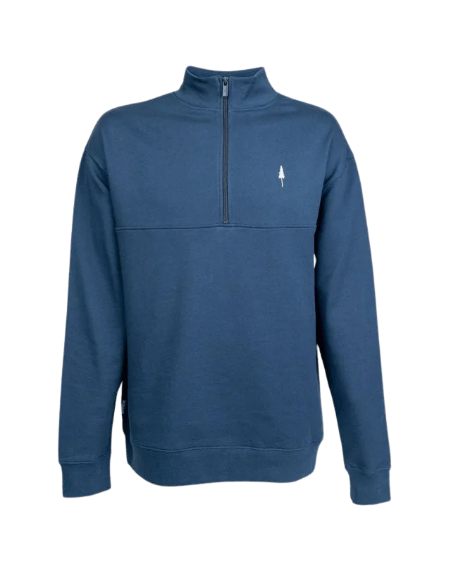 Men's Shearling - Lined Pullover in Tan for a Rugged and Warm Winter EnsembleTreeSweater Quarter Zip Midnight Blue Men's Shearling - Lined Pullover in Tan for a Rugged and Warm Winter EnsembleTreeSweater Quarter Zip Midnight Blue