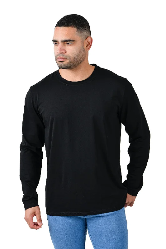 Men's lightweight performance t - shirts for running marathonsTrendy basics Long Sleeve Crew Neck T-Shirt 2