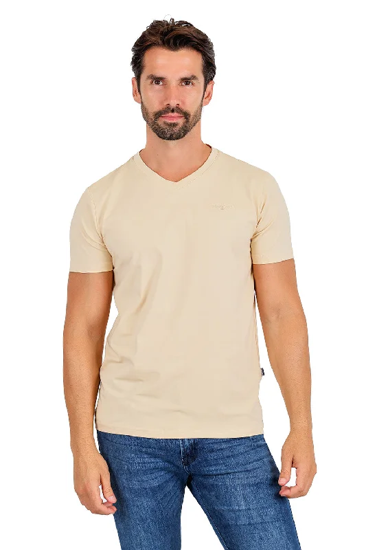 Men's ribbed t - shirts with a textured finish for added styleTrendy basics V-Neck T-Shirt 3