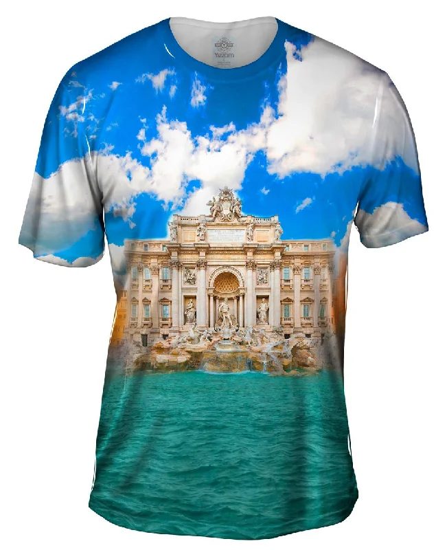 Men's slim - fit graphic t - shirts with vintage rock band printsTrevi Fountain Rome Italy