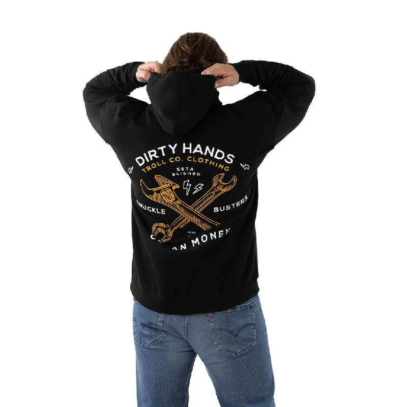 Men's v - neck muscle t - shirts for a body - building aestheticTroll Co. Men's Twisting Wrenches "Dirty Hands Clean Money" Graphic Hoodie