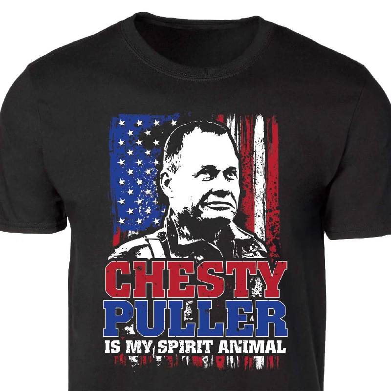 Men's slim - fit graphic t - shirts with vintage rock band printsChesty Puller Is My Spirit Animal T-shirt