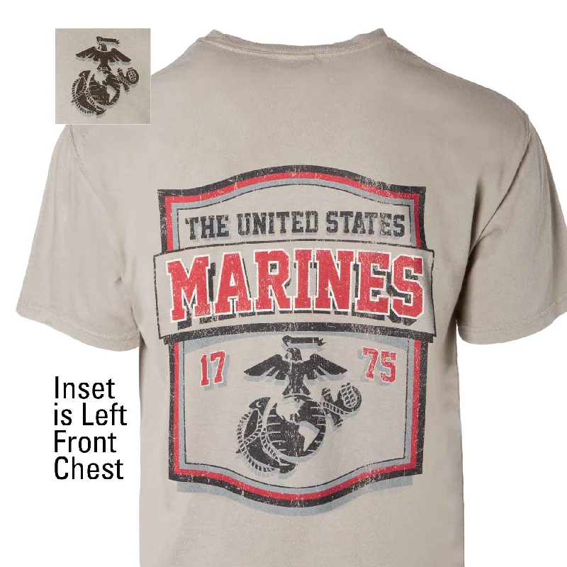 Men's ribbed t - shirts with a textured finish for added styleComfortWash USMC T-shirt