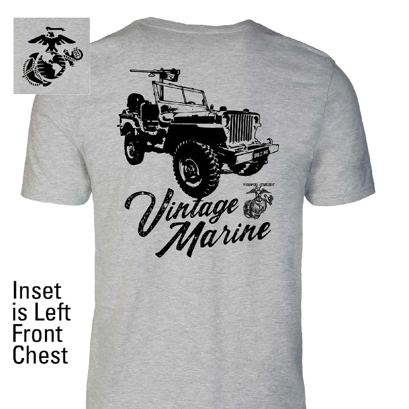 Men's tie - dye t - shirts with a bohemian styleVintage Marine Back With Left Chest T-shirt