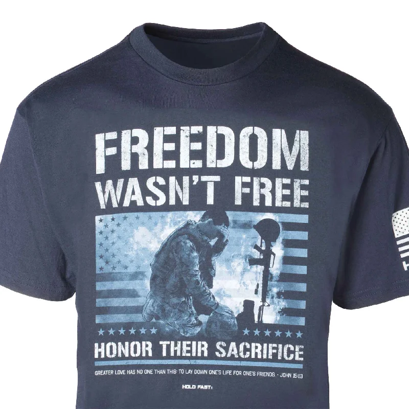 Men's polo t - shirts with a contrast collar for a preppy lookFreedom Wasn't Free T-shirt