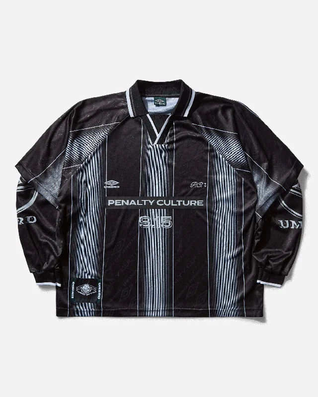 Men's long - sleeve henley t - shirts with button - down placketsMen's Soccer V-Neck Longsleeve T-Shirt Black