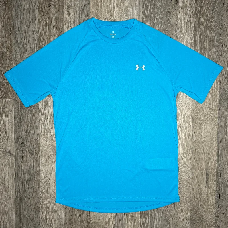 Men's smart - casual checkered t - shirts for semi - formal occasionsUnder Armour Tech Reflect Tee Baltic Blue