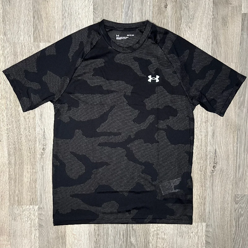 Men's tie - dye t - shirts with a bohemian styleUnder Armour Velocity Jacquard Tee Black