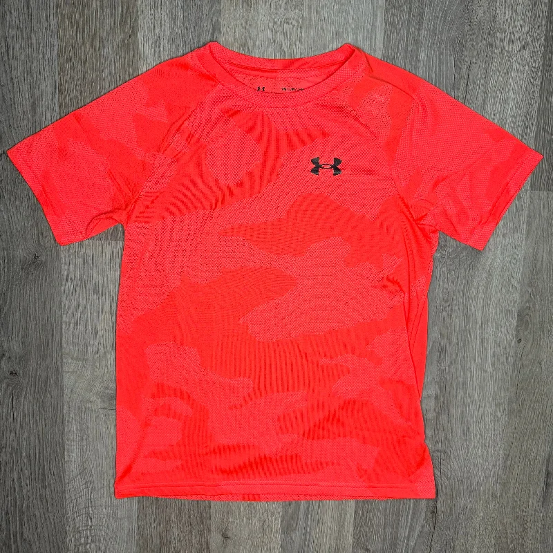 Men's short - sleeve linen t - shirts for summer beach outingsUnder Armour Velocity Jacquard Tee Crimson Red (Junior)