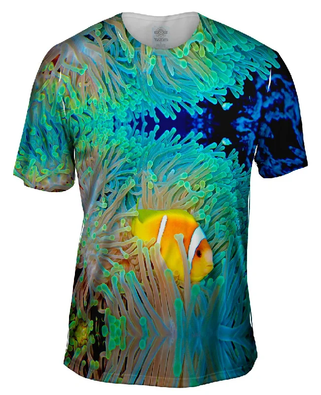Men's smart - casual checkered t - shirts for semi - formal occasionsUnderwater Egypt Clown Fish Underwater