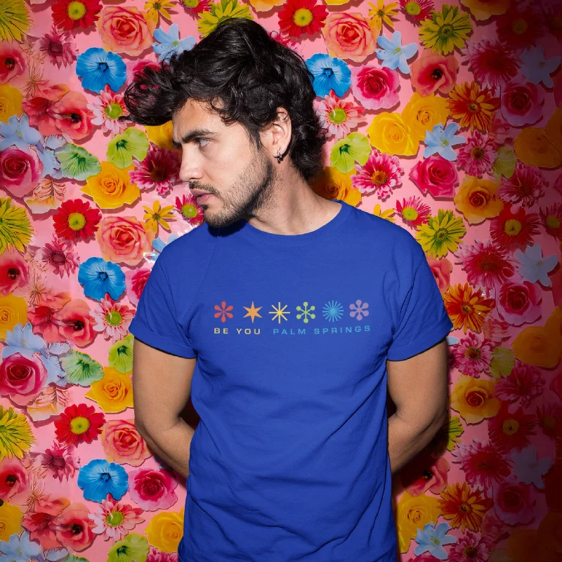 Men's long - sleeve henley t - shirts with button - down placketsUnisex T-shirt - Be You Starburst - Royal Blue
