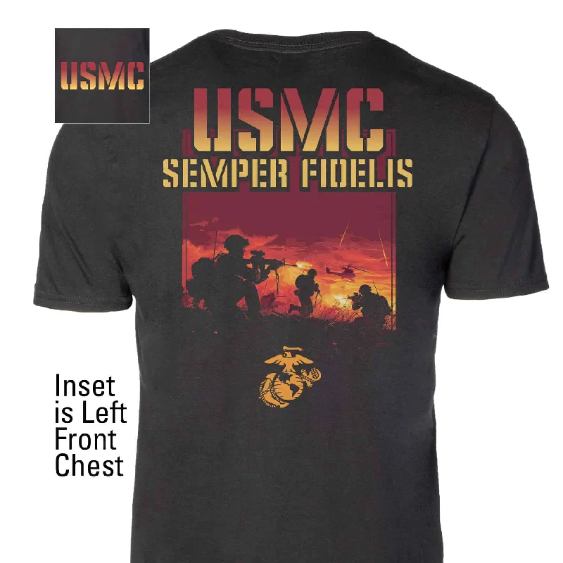 Men's eco - friendly recycled t - shirts for sustainable fashion choicesUSMC Battle T-shirt