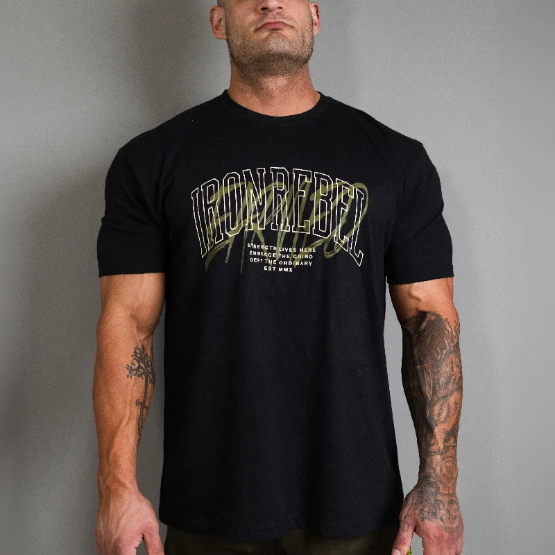 men's tank tops with scoop neckVarsity Tee (Black)