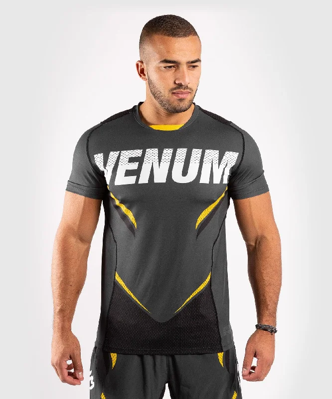 Men's ribbed t - shirts with a textured finish for added styleVenum ONE FC Impact Dry Tech T-Shirt - Grey/Yellow