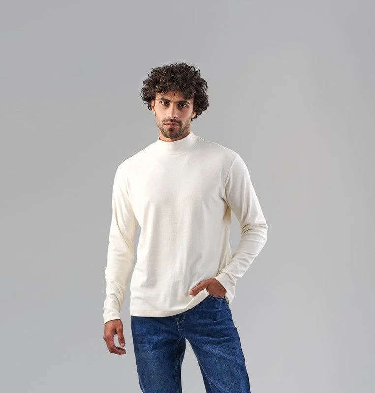 Men's lightweight performance t - shirts for running marathonsHigh Neck Long Sleeve Body - OFF WHITE Men's lightweight performance t - shirts for running marathonsHigh Neck Long Sleeve Body - OFF WHITE