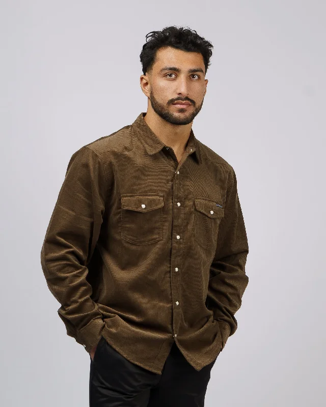 Men's short - sleeve linen t - shirts for summer beach outingsWagner L/S Corduroy Flannel