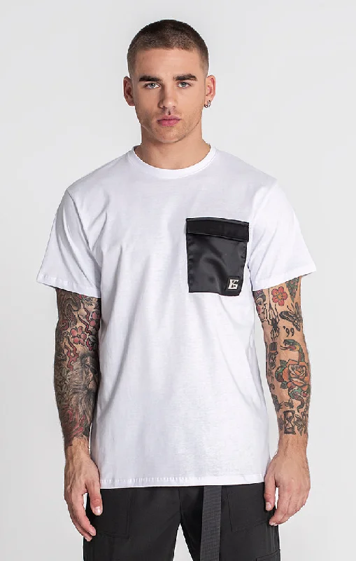 Men's short - sleeve linen t - shirts for summer beach outingsWhite Santos Tee