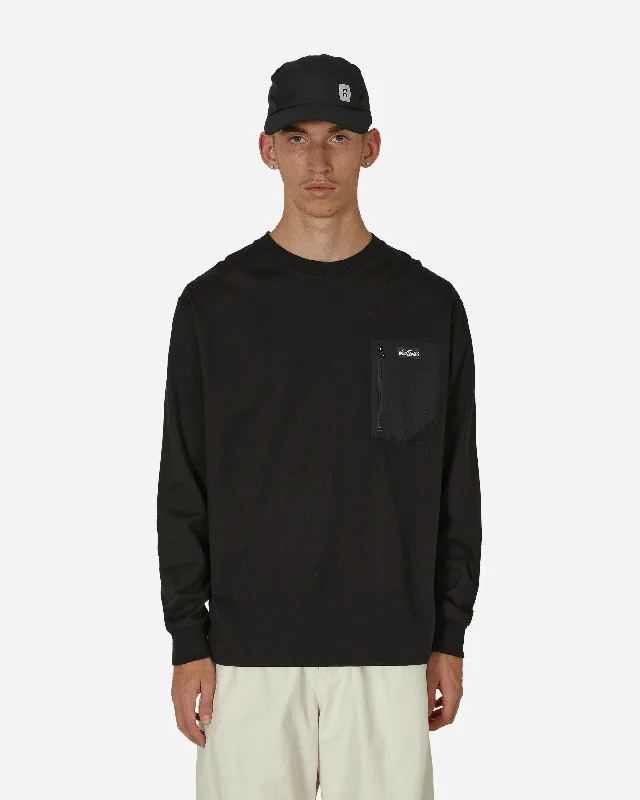 Men's polo t - shirts with a contrast collar for a preppy lookPocket Longsleeve T-Shirt Black
