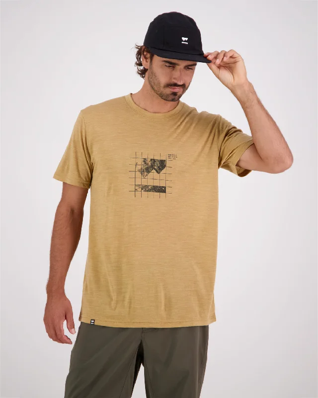 Men's ribbed t - shirts with a textured finish for added styleZephyr Merino Tencel™ T-Shirt - Smokey Cumin