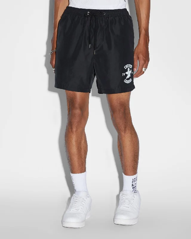 Plus Size Men's Elastic - Waist Denim Shorts in Dark Wash for a Comfortable and Stylish OptionBADDIES BOARDSHORT JET BLACK Plus Size Men's Elastic - Waist Denim Shorts in Dark Wash for a Comfortable and Stylish OptionBADDIES BOARDSHORT JET BLACK