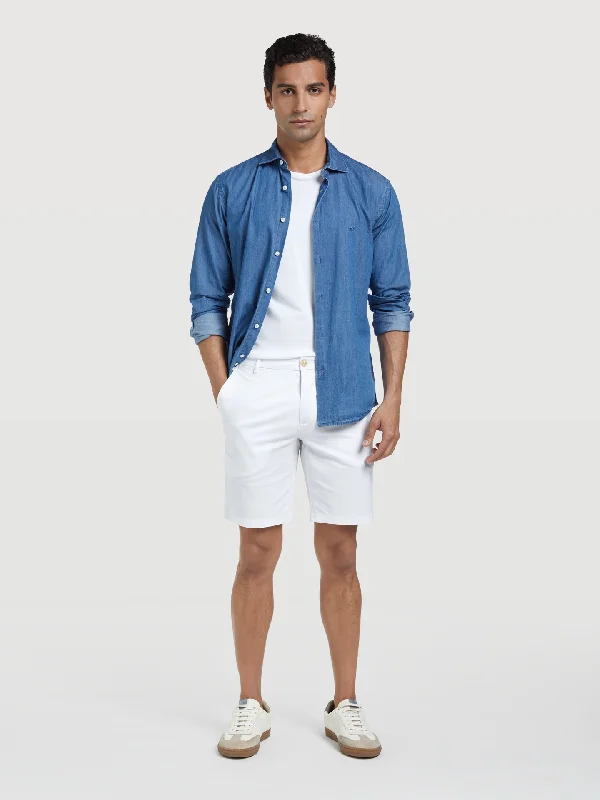Plus Size Men's Bermuda Shorts in Navy with Belt Loops for a Classic and Tailored AppearanceBasic Comfort Slim Fit Bermuda in Garment Dye Plus Size Men's Bermuda Shorts in Navy with Belt Loops for a Classic and Tailored AppearanceBasic Comfort Slim Fit Bermuda in Garment Dye