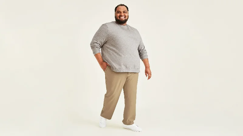 Plus Size Men's Cargo Shorts with Reflective Trim in Black for Nighttime Outdoor ActivitiesComfort Knit Chinos, Straight Fit (Big and Tall) Plus Size Men's Cargo Shorts with Reflective Trim in Black for Nighttime Outdoor ActivitiesComfort Knit Chinos, Straight Fit (Big and Tall)