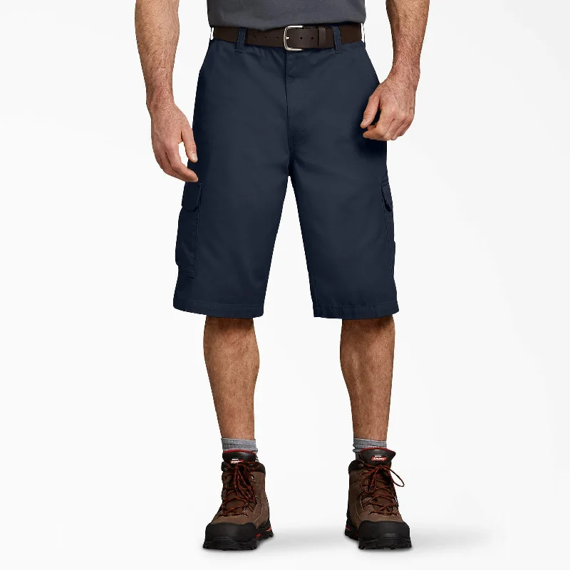 Plus Size Men's Cargo Shorts with Reflective Trim in Black for Nighttime Outdoor ActivitiesDickies Loose Fit Work Shorts, 13" Plus Size Men's Cargo Shorts with Reflective Trim in Black for Nighttime Outdoor ActivitiesDickies Loose Fit Work Shorts, 13"