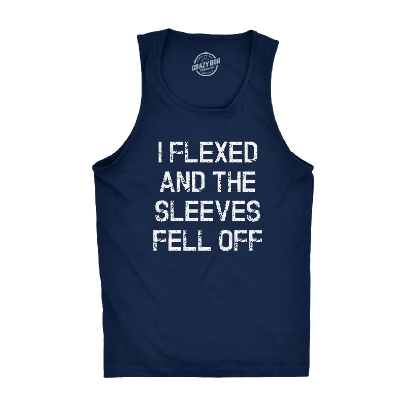 men's tank tops for layeringI Flexed And The Sleeves Fell Off Men's Tank Top