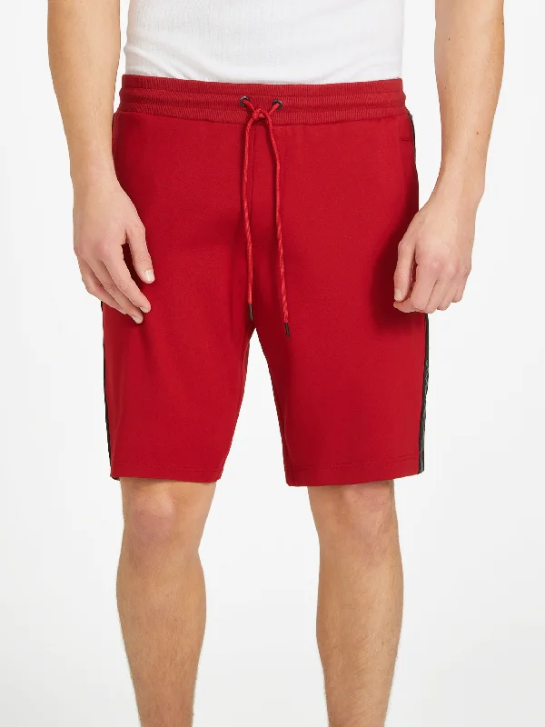 Plus Size Men's Bermuda Shorts in Navy with Belt Loops for a Classic and Tailored AppearanceJon Logo Tape Shorts