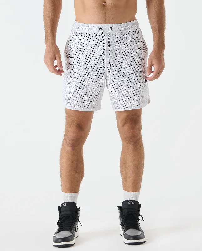Men's Chino - Style Shorts in Tan with a Roll - Up Hem for a Versatile and Laid - Back LookLuka Mesh Short White Men's Chino - Style Shorts in Tan with a Roll - Up Hem for a Versatile and Laid - Back LookLuka Mesh Short White