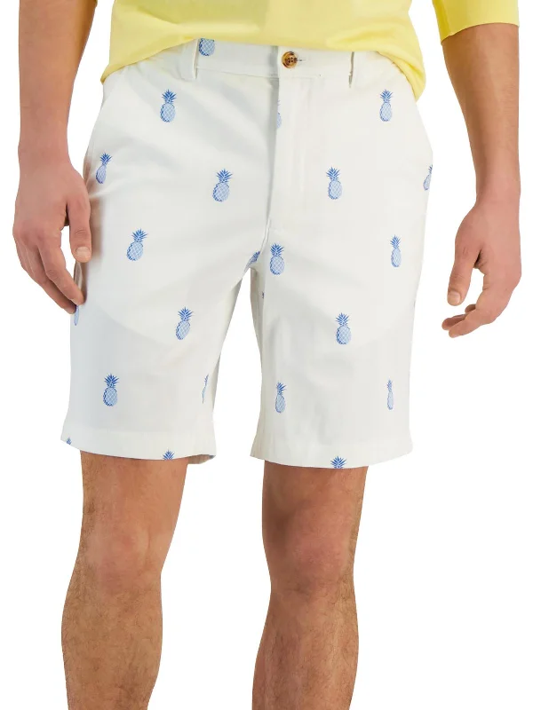 Men's Board Shorts with a Tropical Print in Blue for Beach GetawaysMens Chino Cotton Flat Front Men's Board Shorts with a Tropical Print in Blue for Beach GetawaysMens Chino Cotton Flat Front