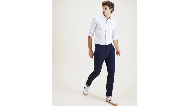 Men's Linen - Blend Shorts in White with a Button - Fly for a Crisp and Cool Summer VibeMen's Skinny Fit Original Chino Pants