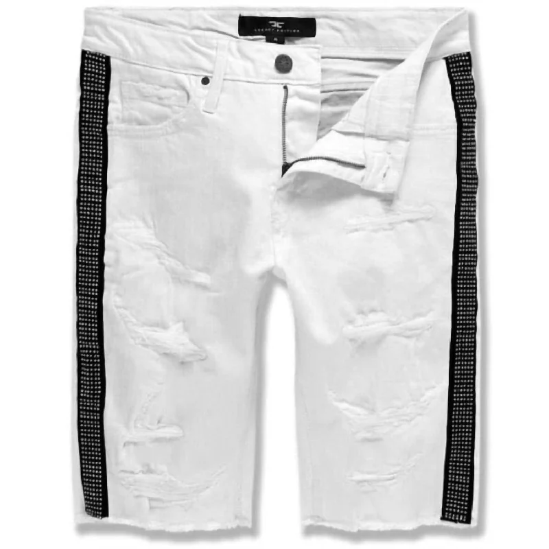 Men's Cycling Shorts with Padded Inserts in Black for Comfortable Bike RidesMen's Vegas Striped Denim Short In White Men's Cycling Shorts with Padded Inserts in Black for Comfortable Bike RidesMen's Vegas Striped Denim Short In White
