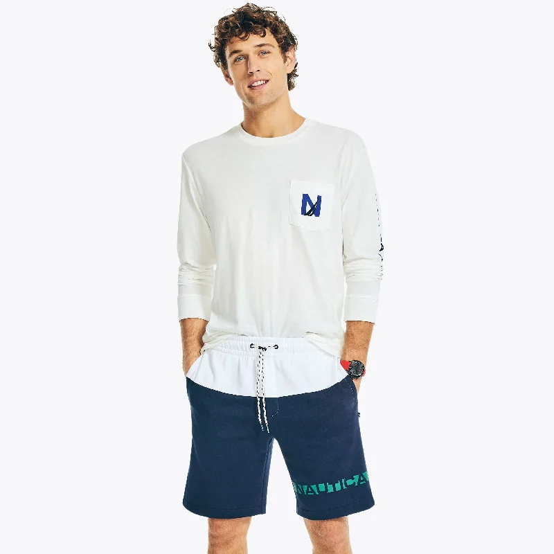Men's Swim Shorts with a Quick - Dry Fabric in Red for Poolside FunNautica Mens Sustainably Crafted 9" Colorblock Short Men's Swim Shorts with a Quick - Dry Fabric in Red for Poolside FunNautica Mens Sustainably Crafted 9" Colorblock Short