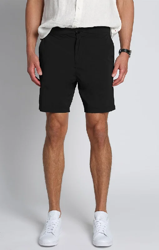 Men's Chino - Style Shorts in Tan with a Roll - Up Hem for a Versatile and Laid - Back LookNylon Spandex Stretch Short