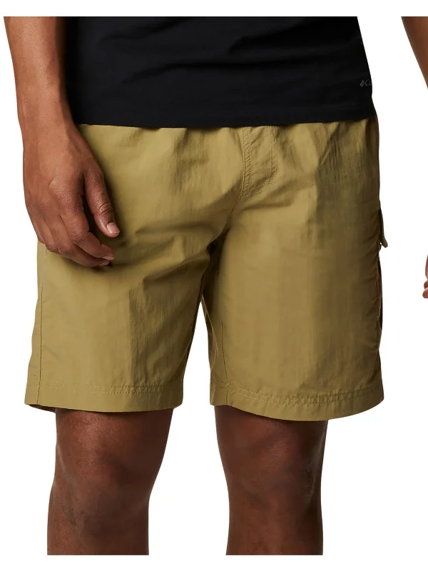 Men's Workout Shorts with a Zip Pocket in Green for Secure Storage during ExercisePalmerston Mens Mid Rise Above Knee Flat Front