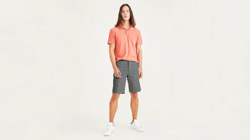 Plus Size Men's Bermuda Shorts in Navy with Belt Loops for a Classic and Tailored AppearancePerfect 10.5" Shorts
