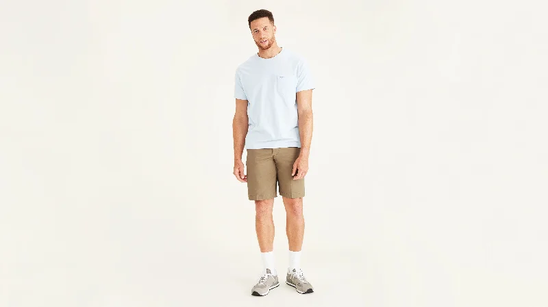 Men's Chino - Style Shorts in Tan with a Roll - Up Hem for a Versatile and Laid - Back LookPerfect 10.5" Shorts (Big and Tall) Men's Chino - Style Shorts in Tan with a Roll - Up Hem for a Versatile and Laid - Back LookPerfect 10.5" Shorts (Big and Tall)