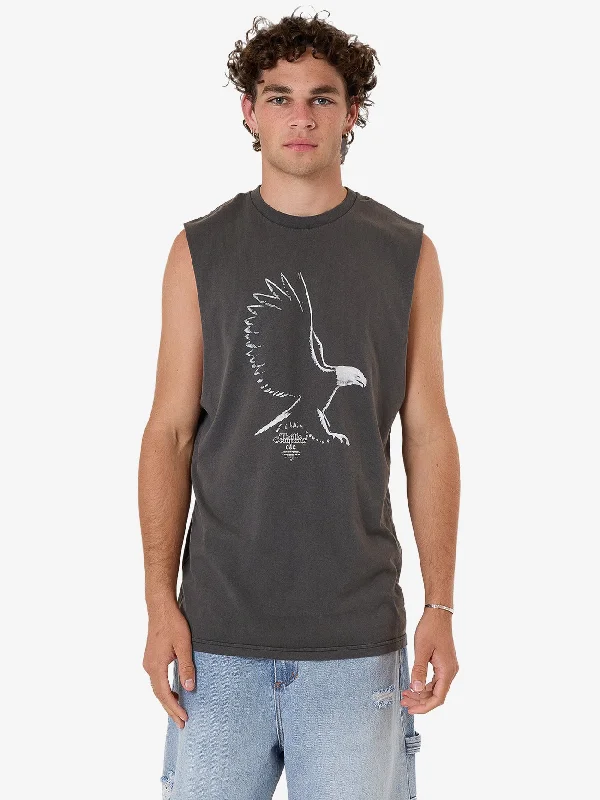 men's tank tops with mesh panelsSpeed Metal Merch Fit Muscle Tee - Merch Black