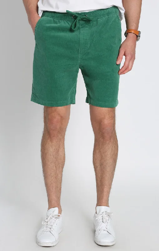 Men's Cargo Shorts with Multiple Pockets in Olive Green for Outdoor AdventuresStretch Corduroy Pull On Dock Short Men's Cargo Shorts with Multiple Pockets in Olive Green for Outdoor AdventuresStretch Corduroy Pull On Dock Short