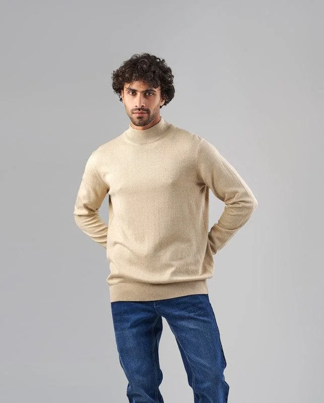 Regular Fit Men's Denim - Look Pullover in Blue for a Casual and Edgy OutfitBASIC HIGH NECK SWEATER - BEIGE Regular Fit Men's Denim - Look Pullover in Blue for a Casual and Edgy OutfitBASIC HIGH NECK SWEATER - BEIGE