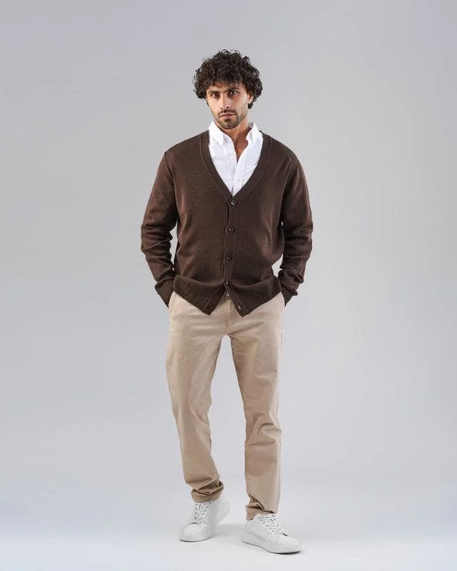 Men's Shearling - Lined Pullover in Tan for a Rugged and Warm Winter EnsembleTextured Button-Up Cardigan - BROWN Men's Shearling - Lined Pullover in Tan for a Rugged and Warm Winter EnsembleTextured Button-Up Cardigan - BROWN